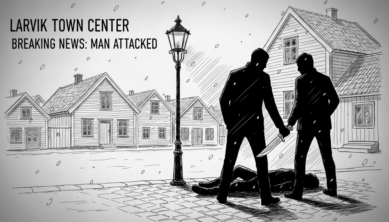 Man Threatened with Knife and Beaten in Larvik Town Center