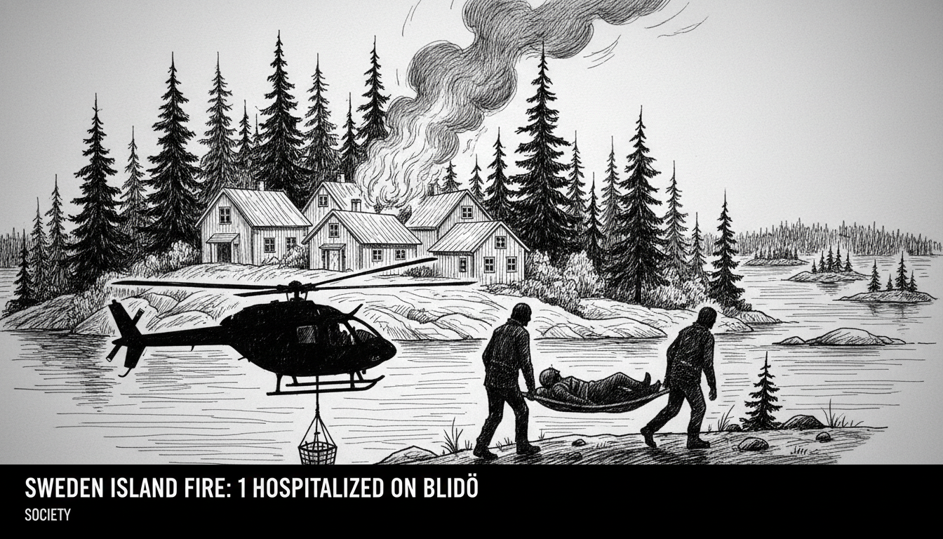 Sweden Island Fire: 1 Hospitalized on Blidö