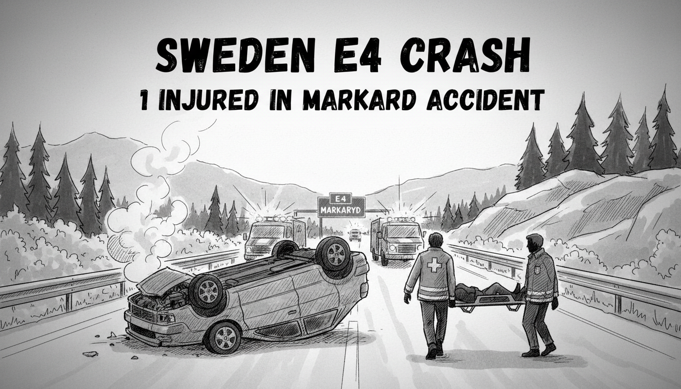 Sweden E4 Crash: 1 Injured in Markaryd Accident