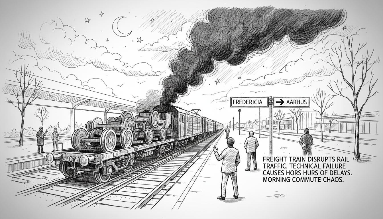 Freight Train Disrupts Rail Traffic Between Fredericia and Aarhus