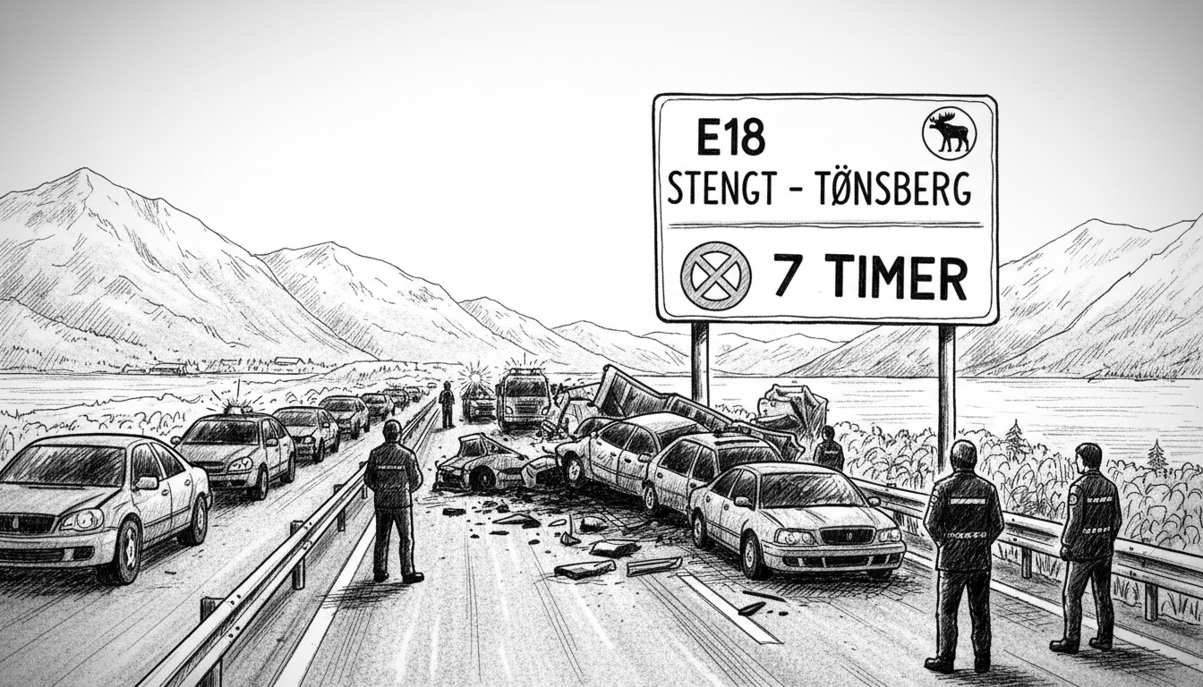 Norway E18 Crash: 7-Hour Closure Near Tønsberg