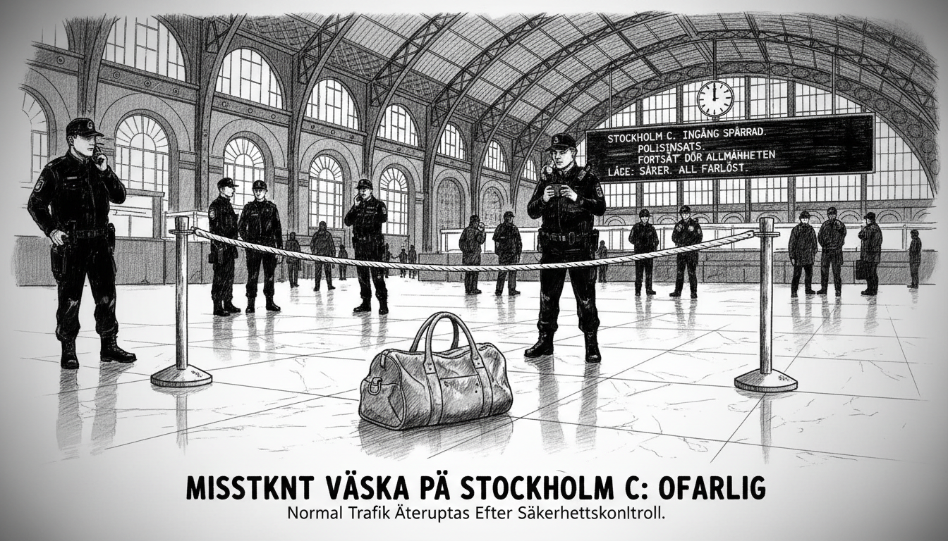 Suspicious Bag at Stockholm Central Station Deemed Harmless