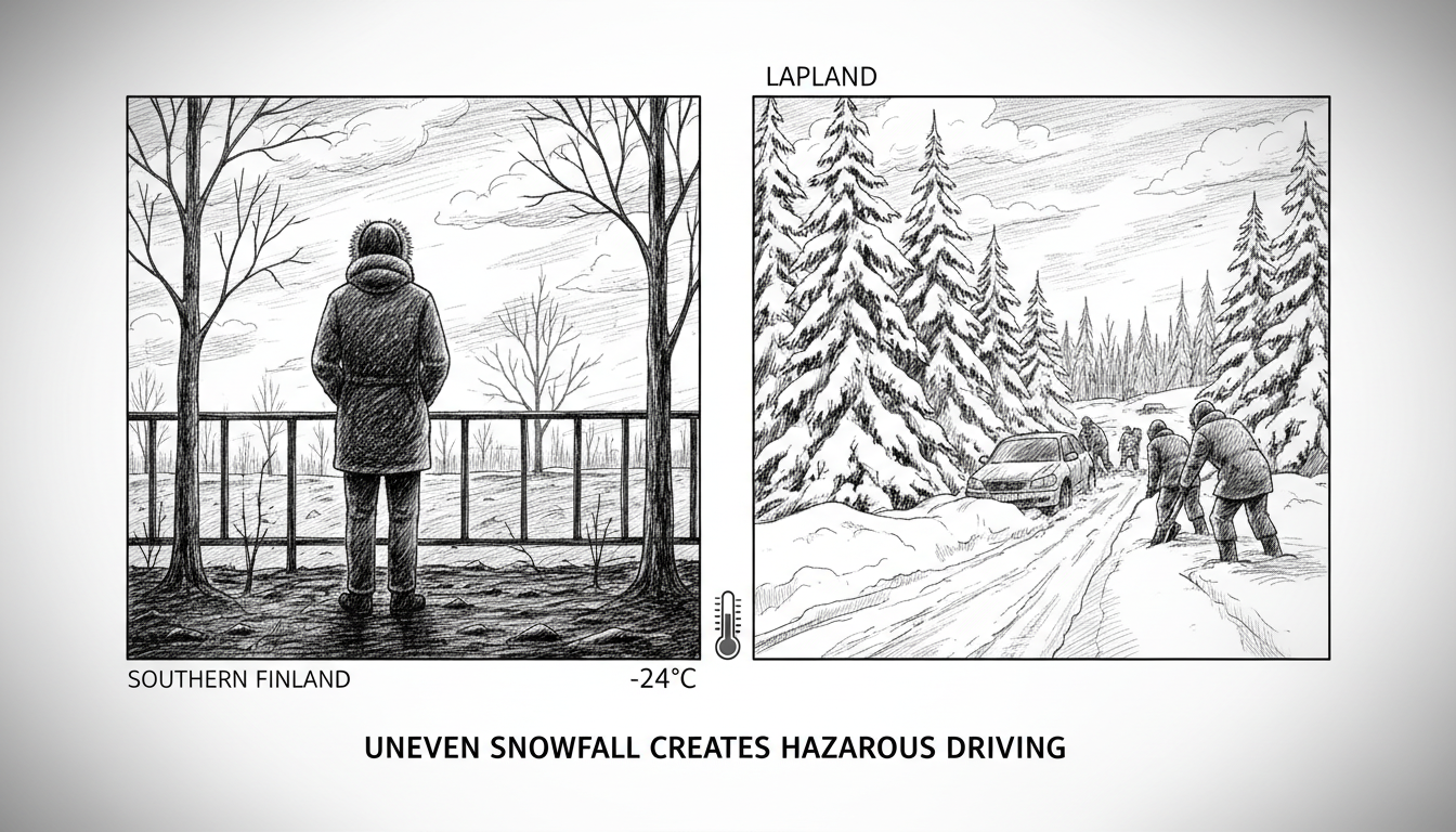 Southern Finland Awaits First Snow While Lapland Records Deep Freeze