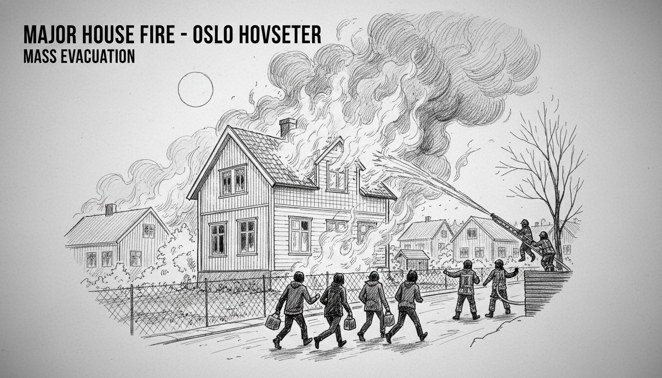 Major House Fire in Oslo's Hovseter Neighborhood