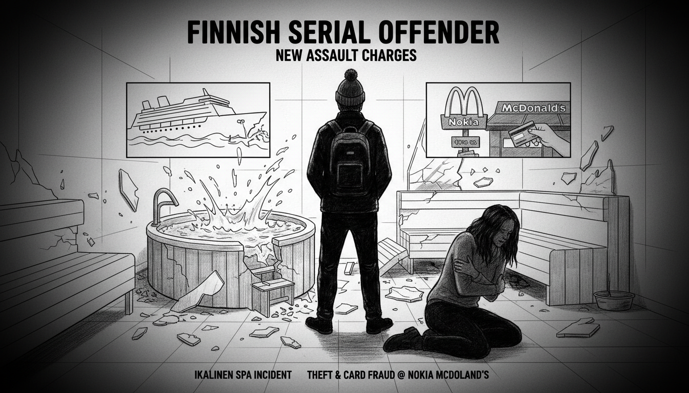 Finnish serial offender faces new assault charges in spa incident