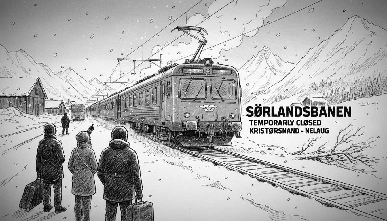 Sørlandsbanen Railway Line Temporarily Closed After Train Failure