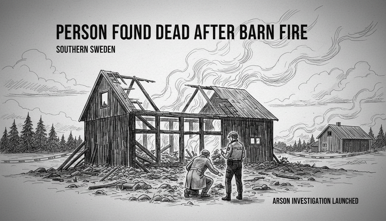 Person Found Dead After Barn Fire in Southern Sweden