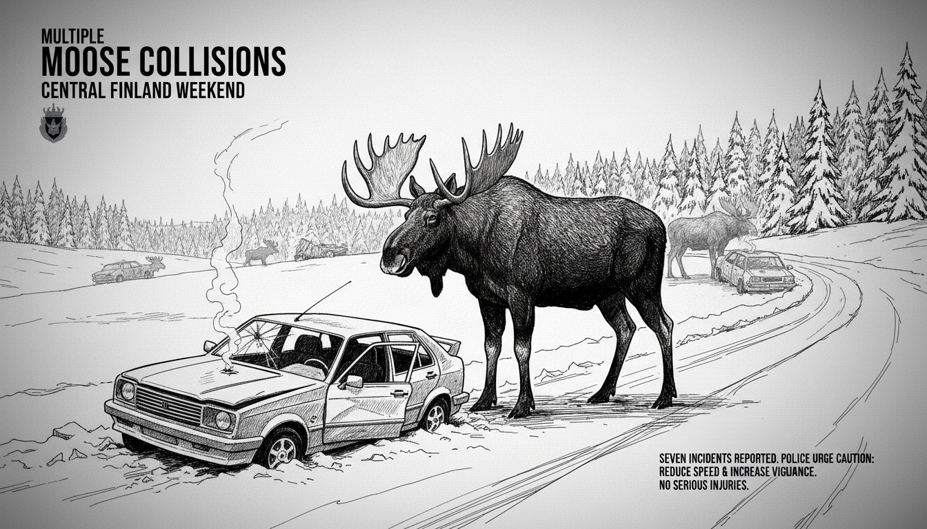 Multiple Moose Collisions Reported in Central Finland During Weekend