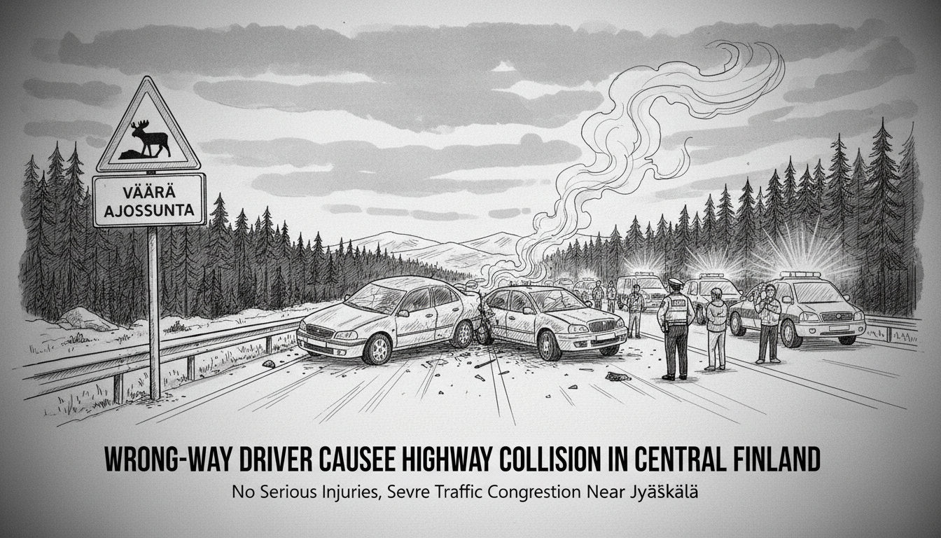 Wrong-Way Driver Causes Highway Collision in Central Finland