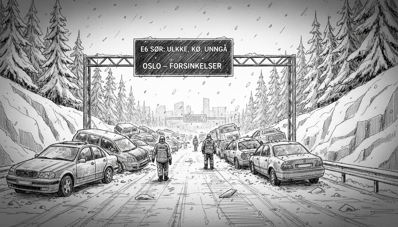 Multi-Vehicle Collision on E6 Highway South of Oslo Disrupts Morning Commute