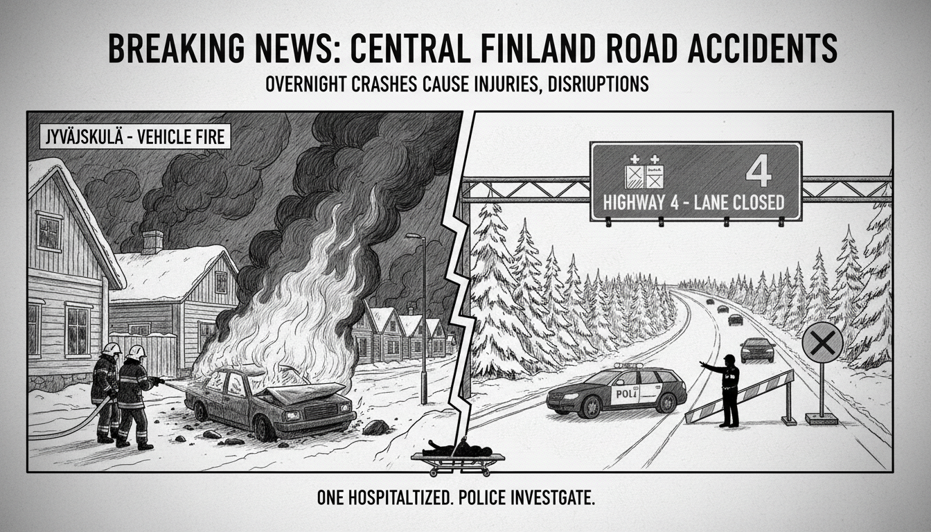 Two Separate Road Accidents in Central Finland Cause Injuries and Disruptions