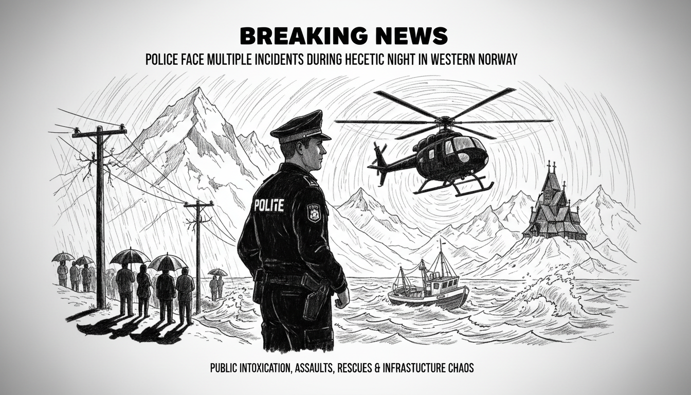 Police Face Multiple Incidents During Hectic Night in Western Norway