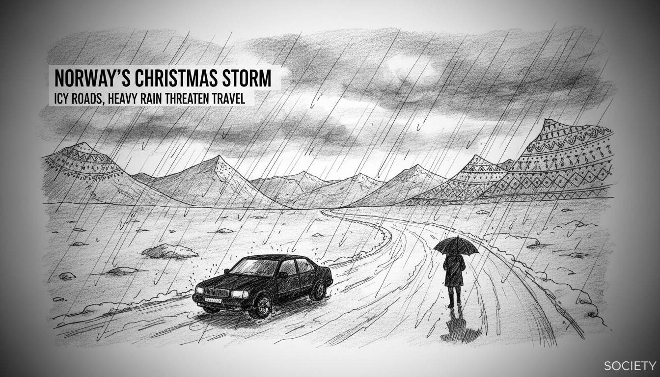 Norway's Christmas Storm: Icy Roads, Heavy Rain Threaten Travel