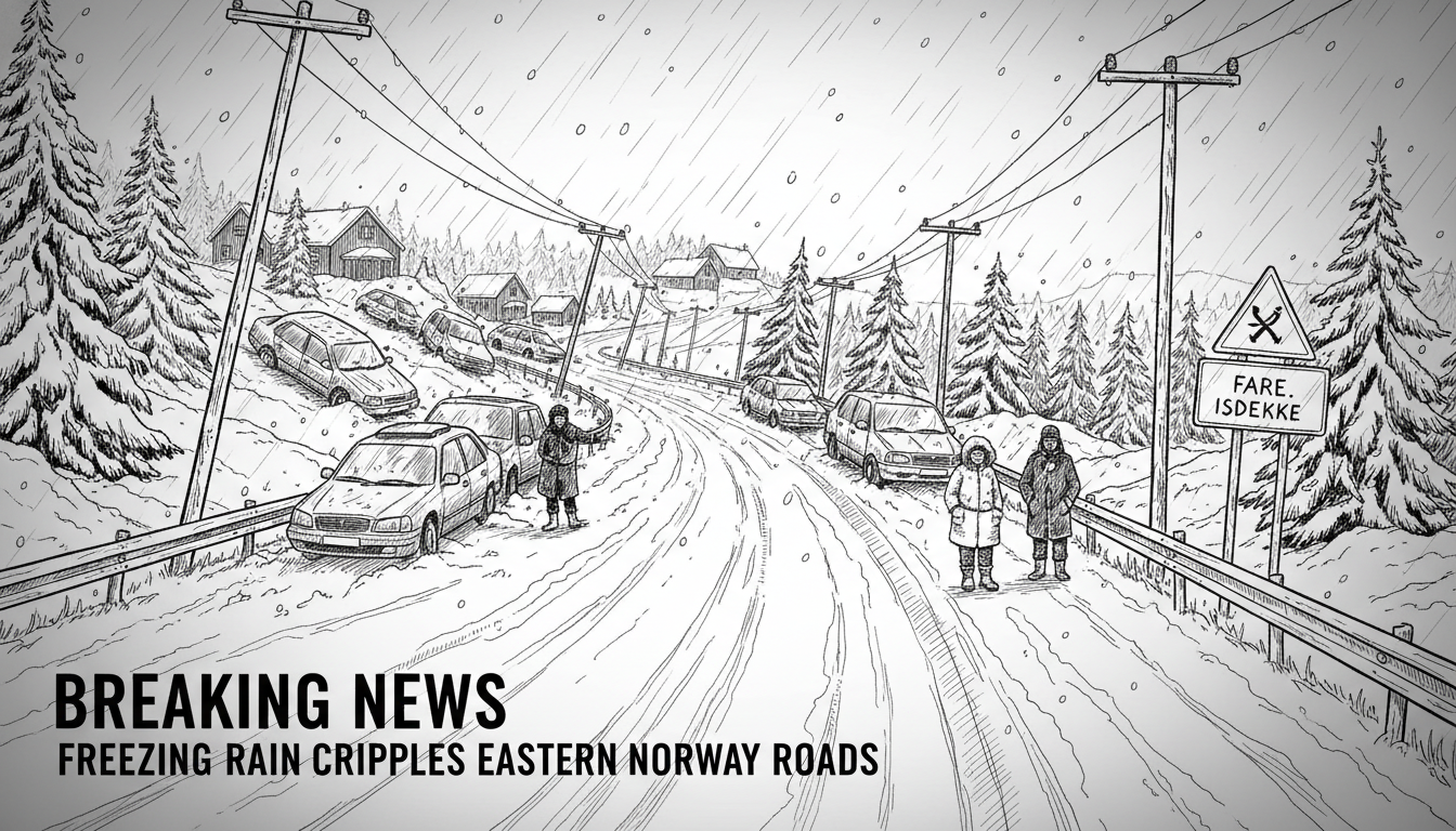 Freezing Rain Creates Dangerous Road Conditions in Eastern Norway