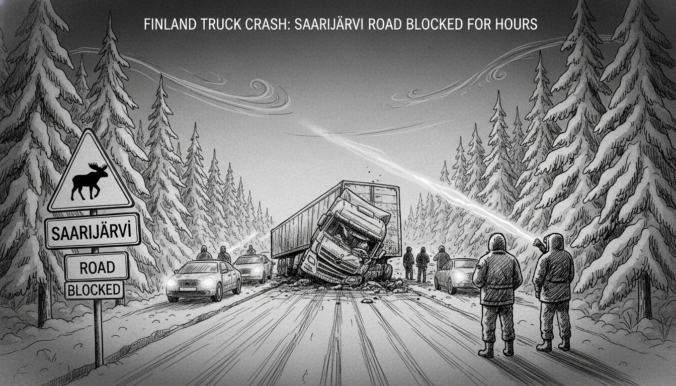 Finland Truck Crash: Saarijärvi Road Blocked for Hours