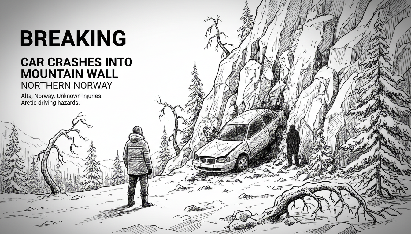 Car Crashes Into Mountain Wall in Northern Norway