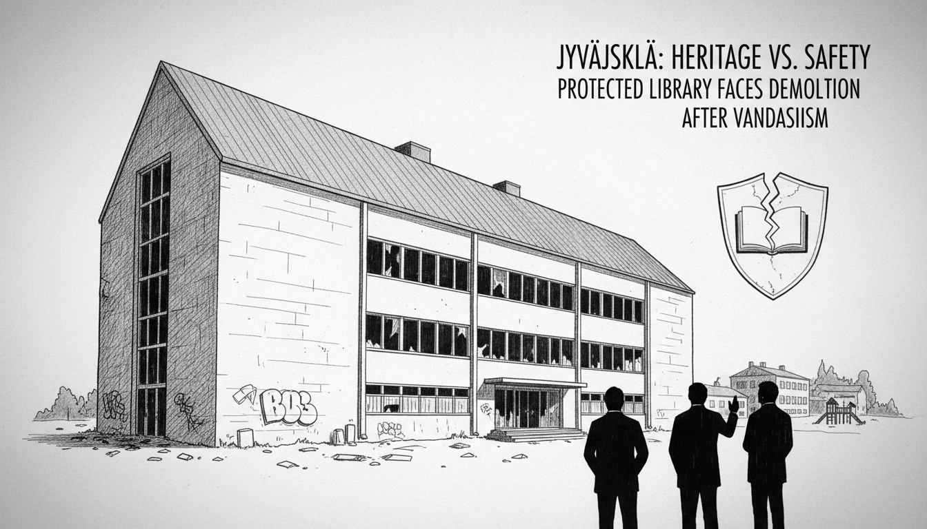 Protected Library Building Faces Demolition in Jyväskylä Neighborhood