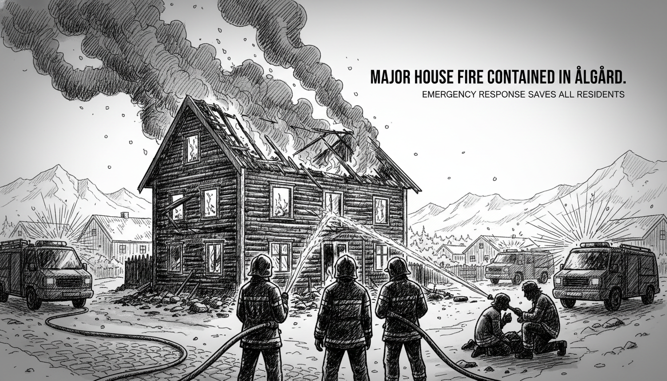 Major House Fire Contained in Ålgård After Emergency Response