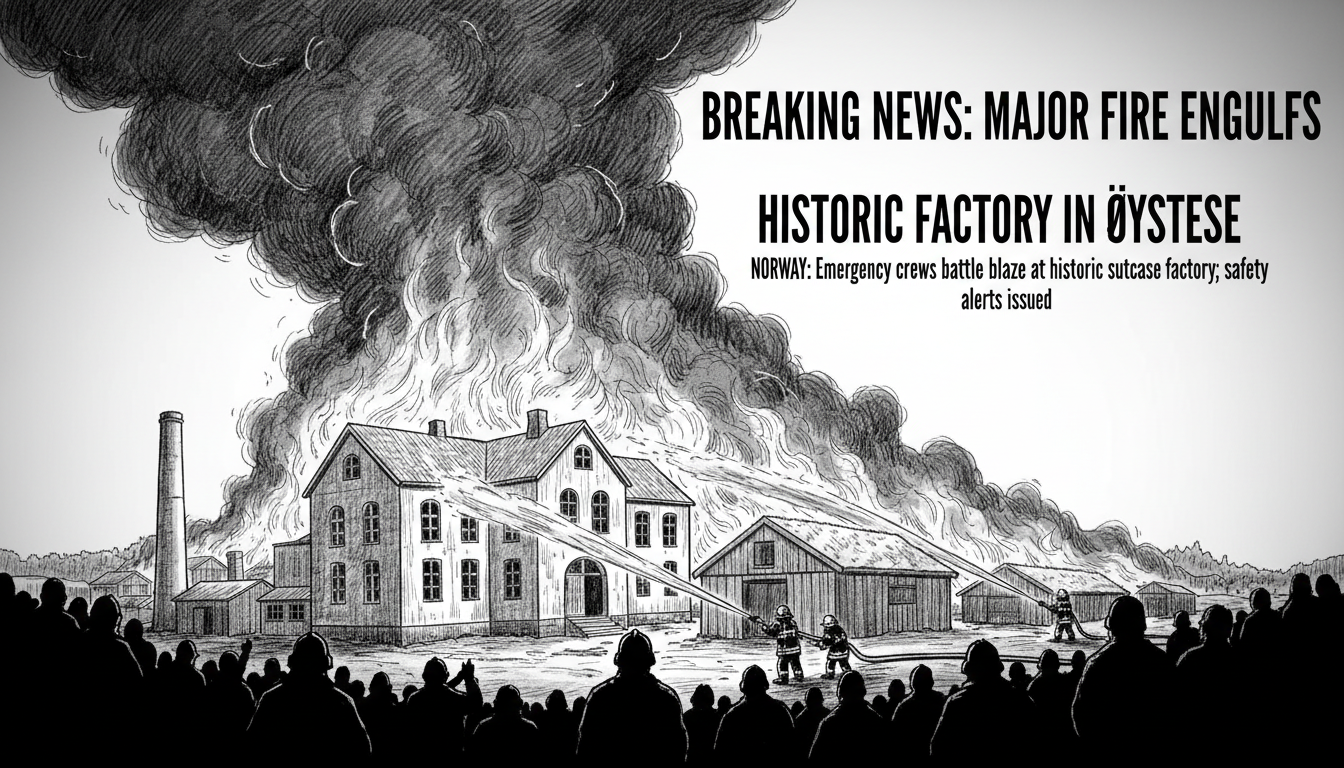 Major Fire Engulfs Historic Factory Building in Øystese