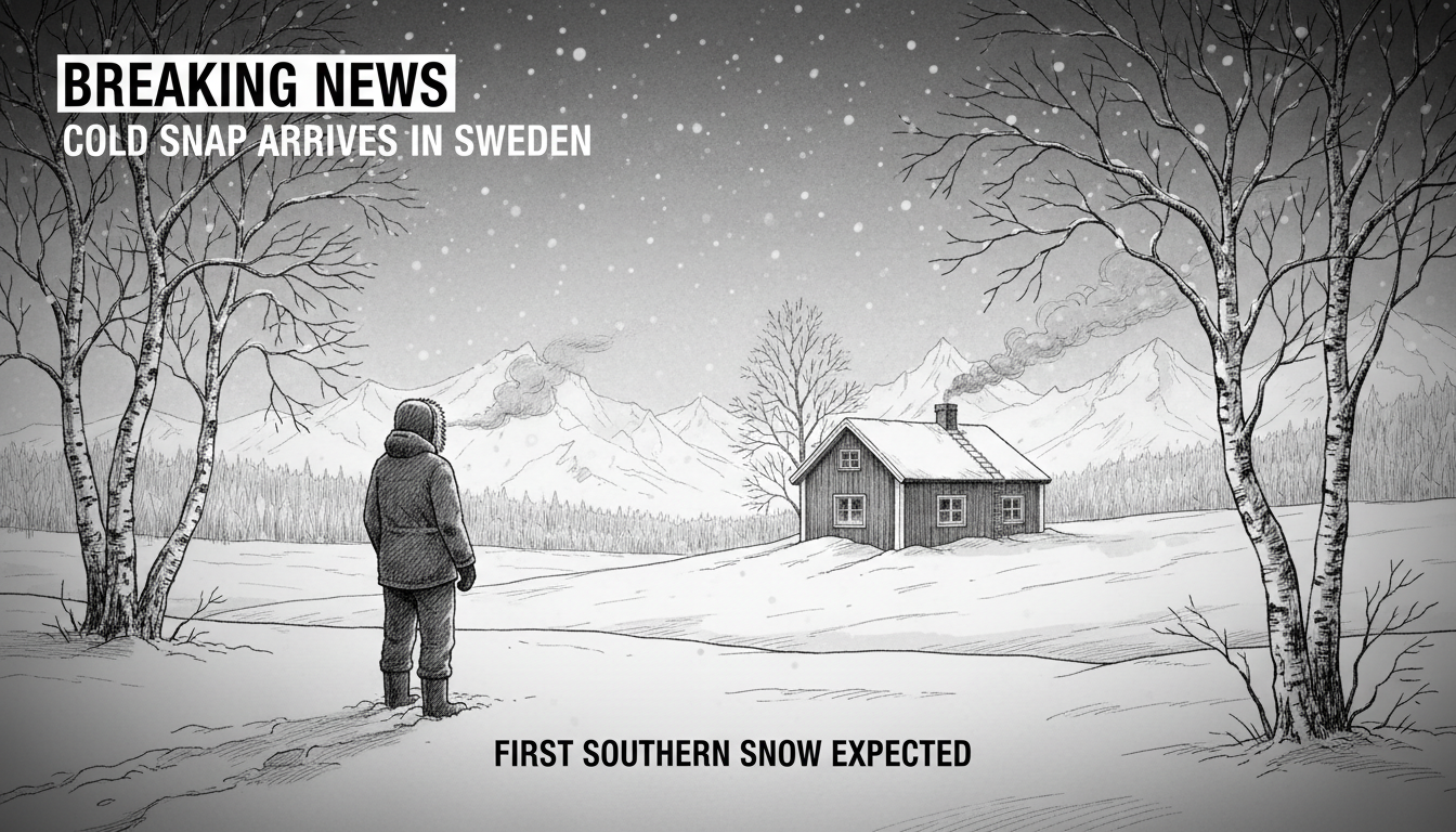 Cold Snap Arrives in Sweden with First Southern Snow Expected