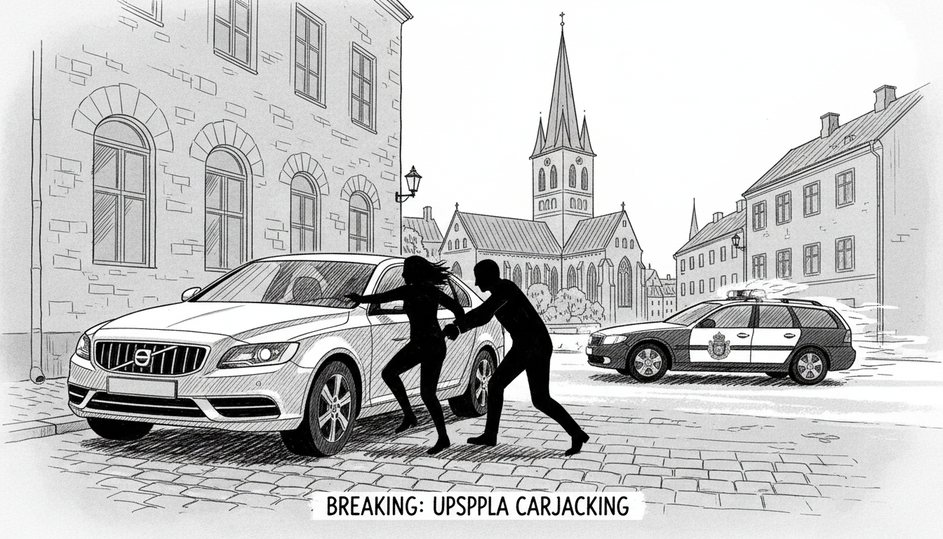 Woman violently dragged from car in Uppsala carjacking incident