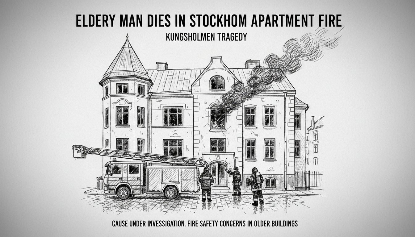 Elderly Man Dies in Stockholm Apartment Fire on Kungsholmen