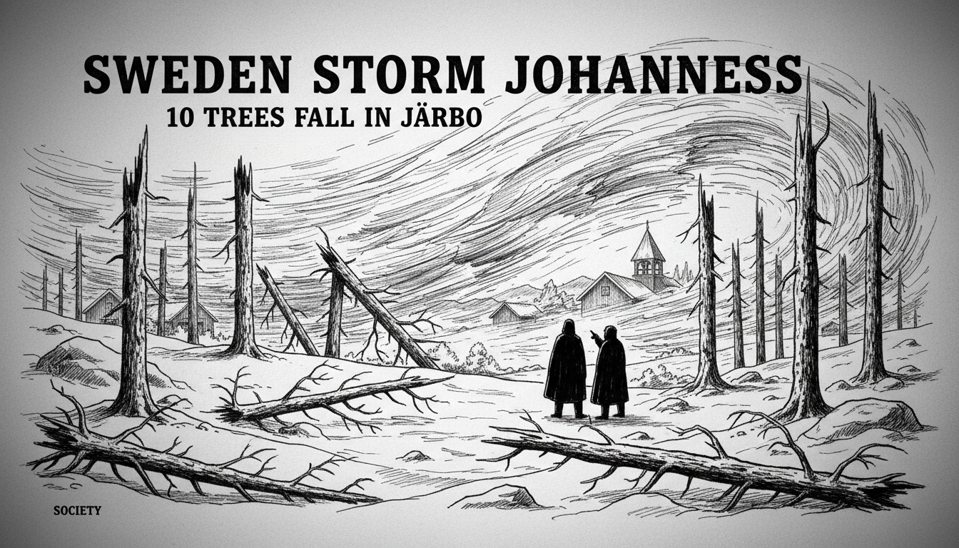 Sweden Storm Johannes: 10 Trees Fall in Järbo