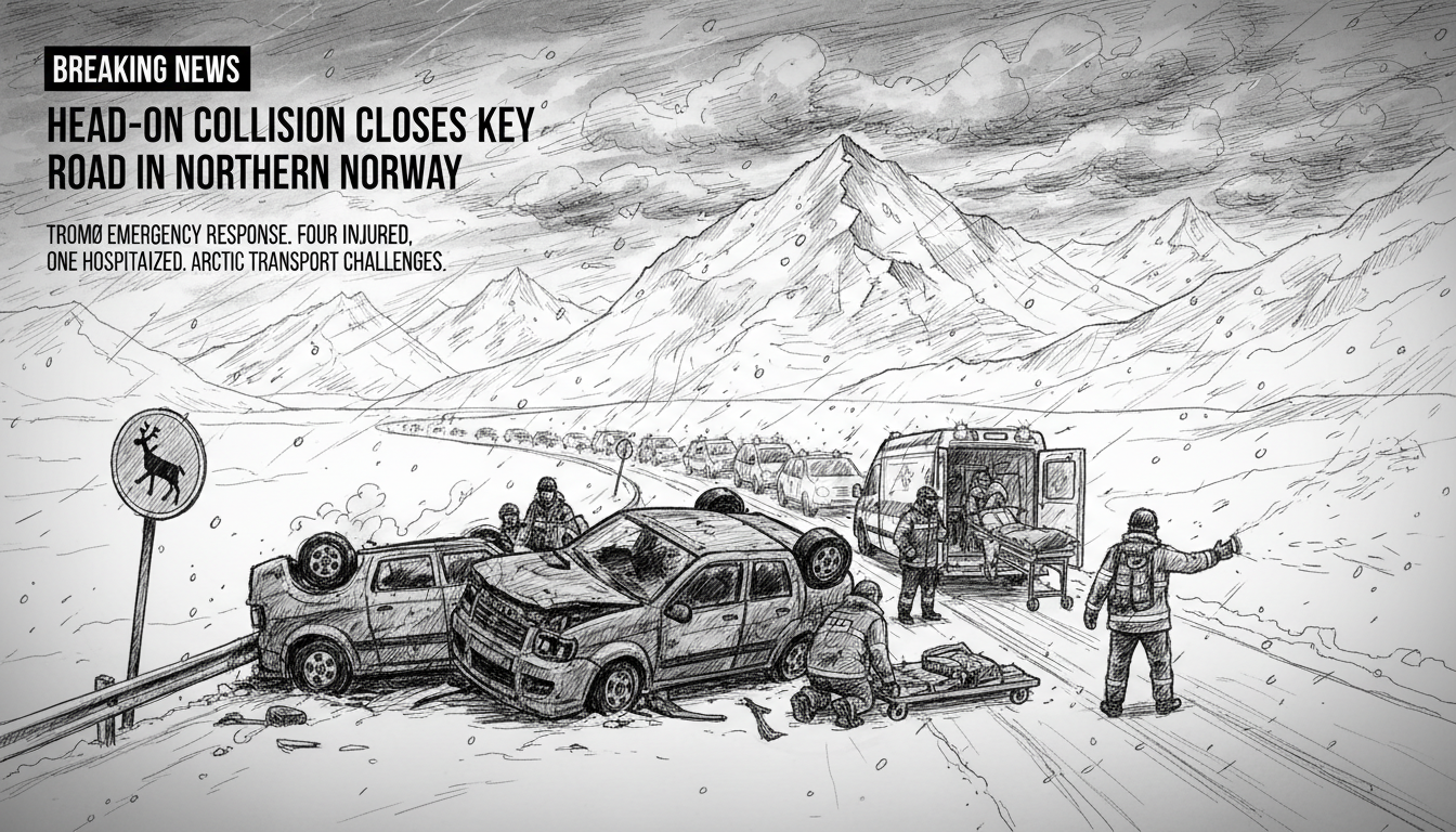 Head-On Collision Closes Key Road in Northern Norway