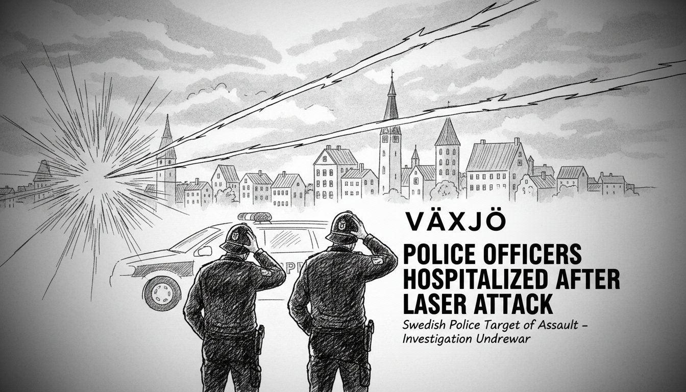 Police Officers Hospitalized After Laser Attack in Växjö