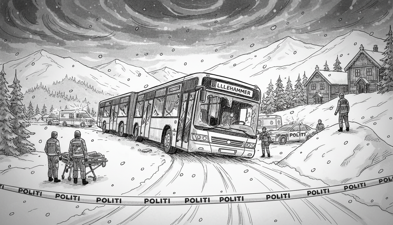 Bus Overturns in Lillehammer, Emergency Services Respond