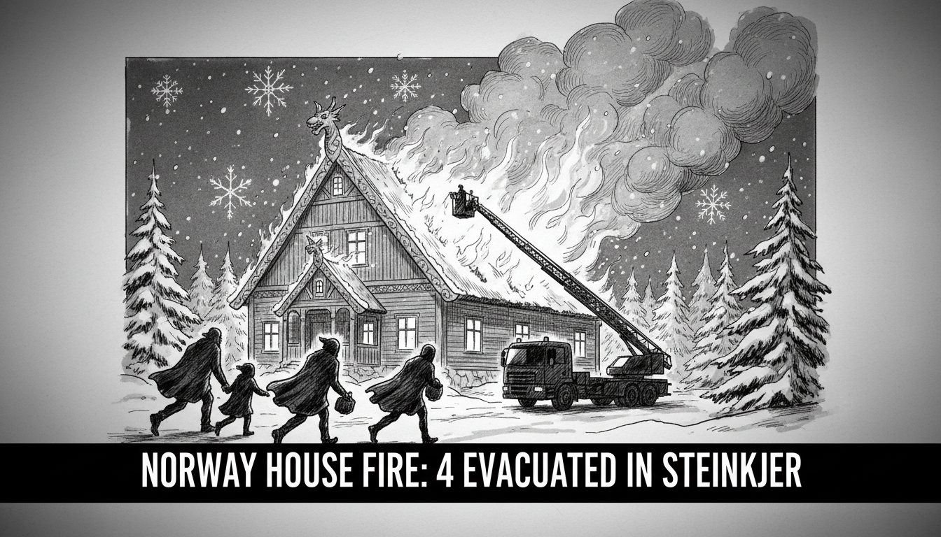 Norway House Fire: 4 Evacuated in Steinkjer