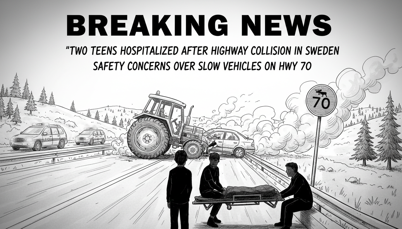 Two Teens Hospitalized After Highway Collision in Sweden