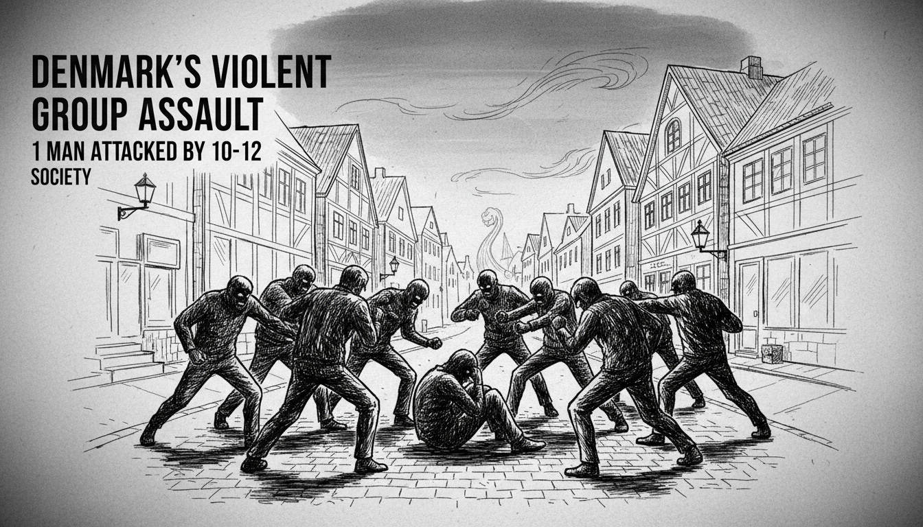 Denmark's Violent Group Assault: 1 Man Attacked By 10-12