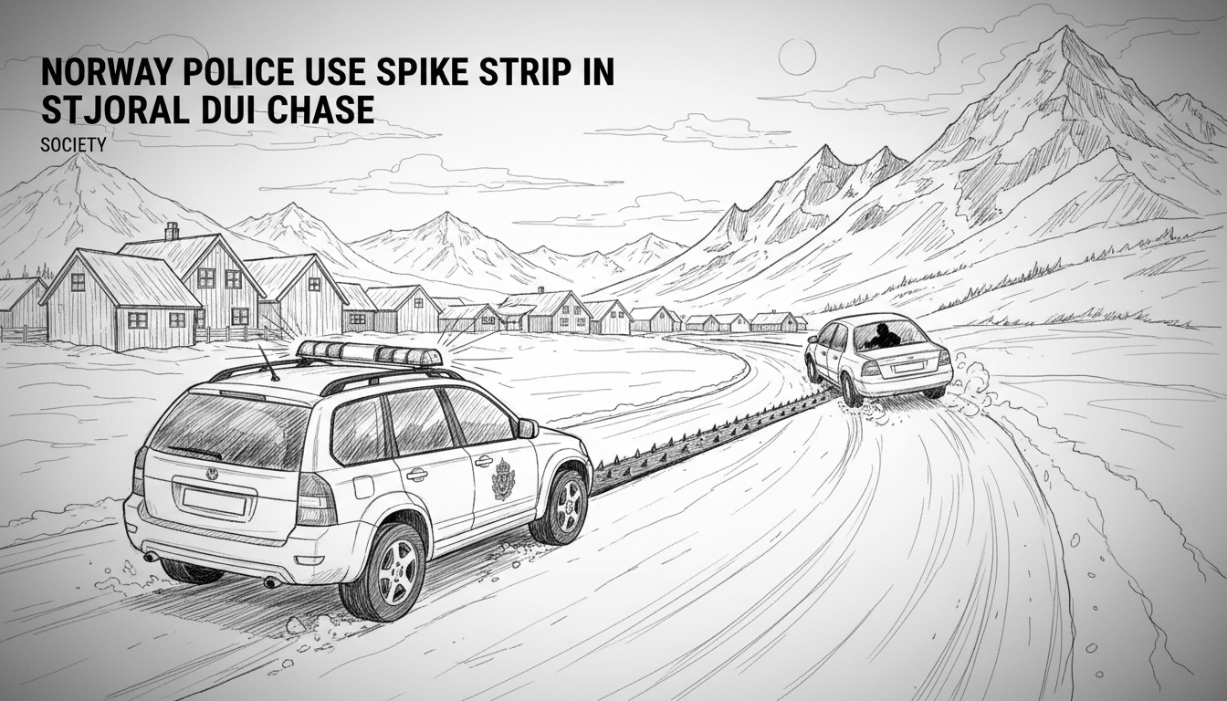 Norway Police Use Spike Strip in Stjordal DUI Chase