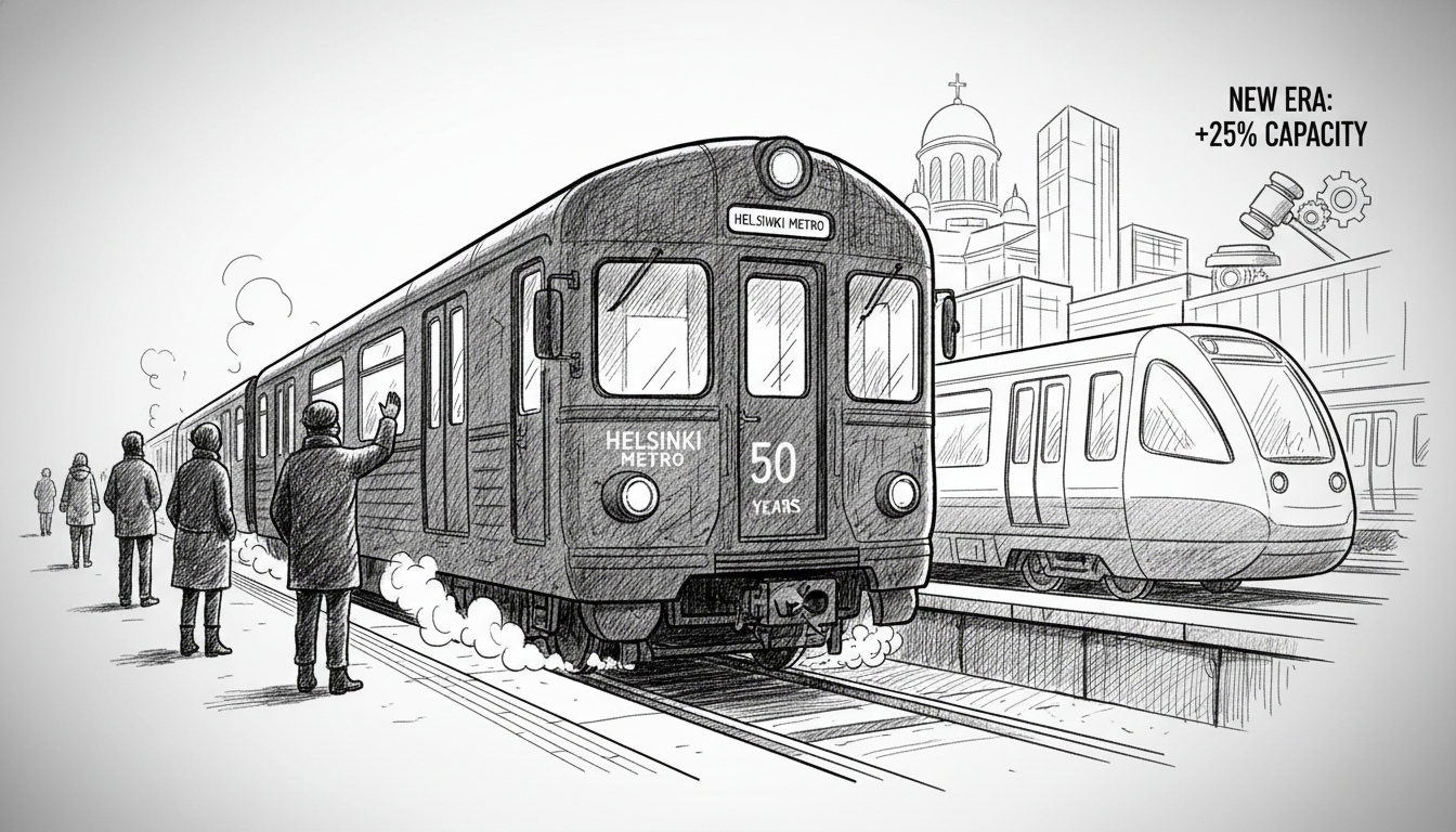 Helsinki Metro's Oldest Trains Retire After 50 Years of Service