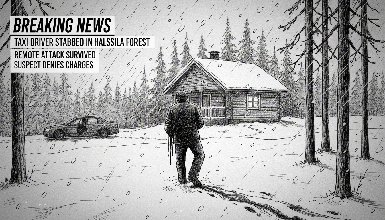 Taxi driver stabbed in Halssila forest after ride to remote location