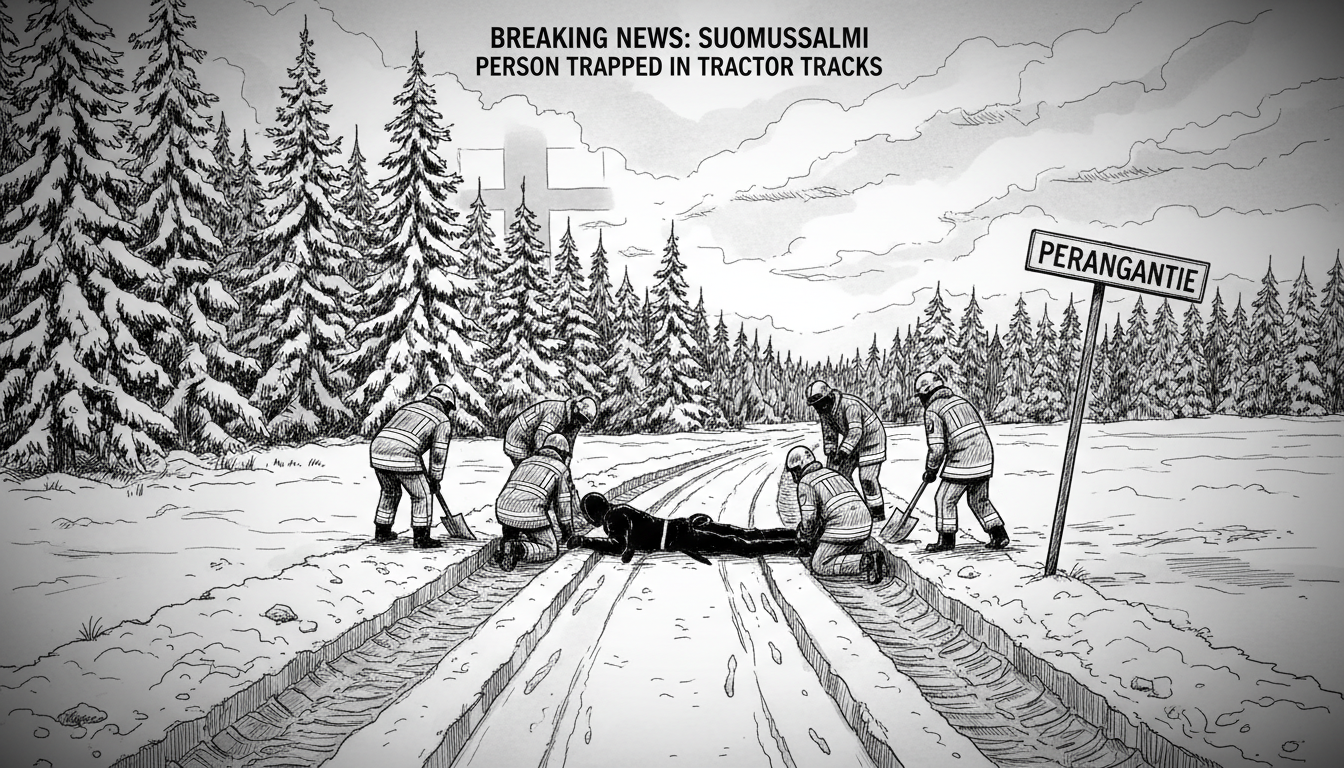 Person Trapped Between Tractor Tracks in Suomussalmi
