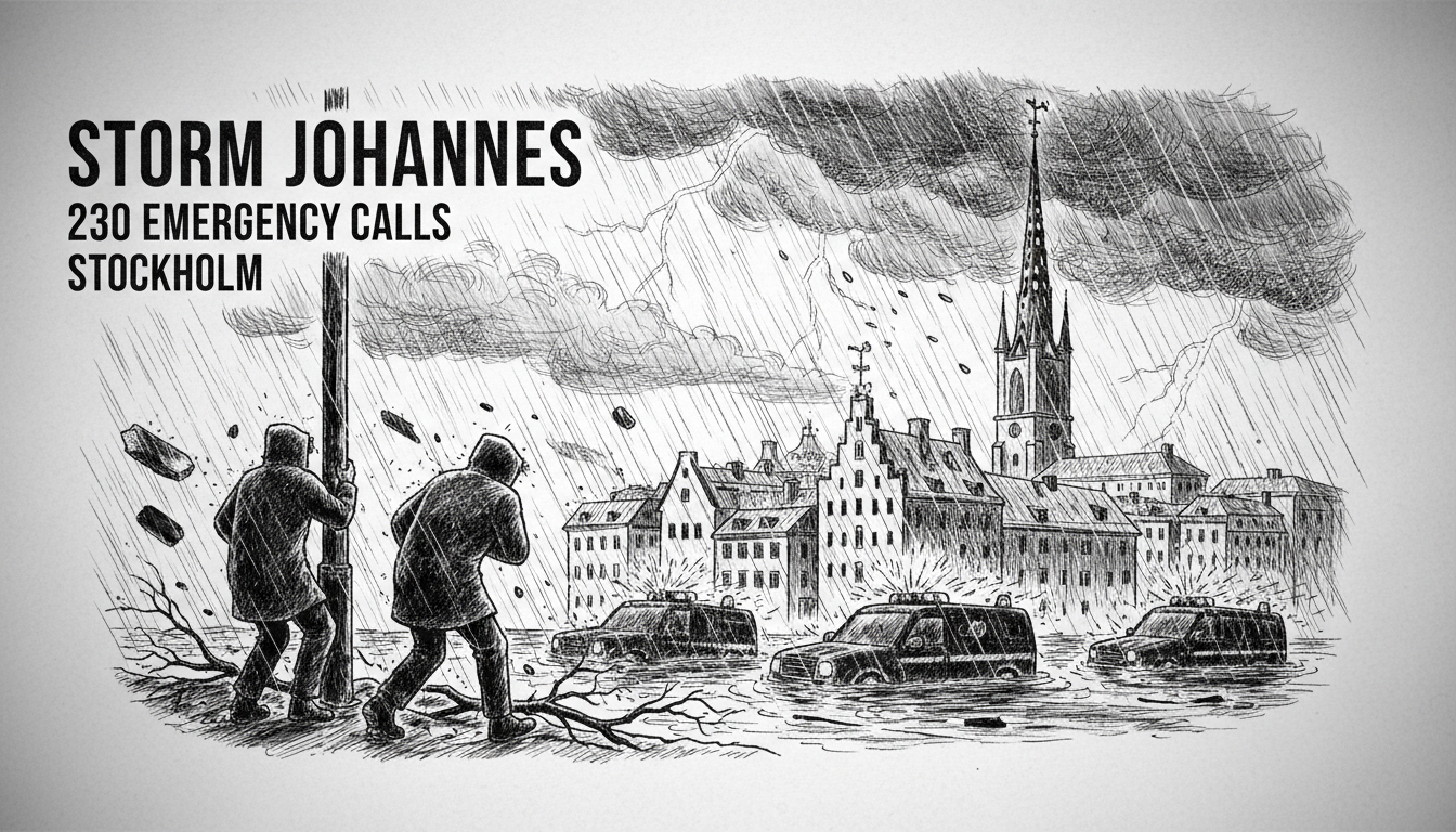 Sweden's Storm Johannes: 230 Emergency Calls in Stockholm