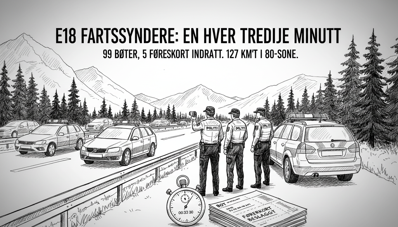 Police Catch One Driver Every Three Minutes on E18 Highway