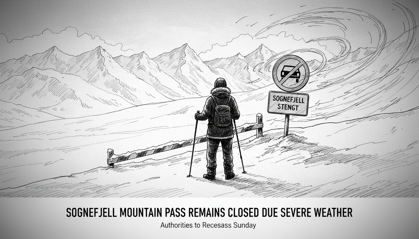 Sognefjell Mountain Pass Remains Closed Due to Severe Weather
