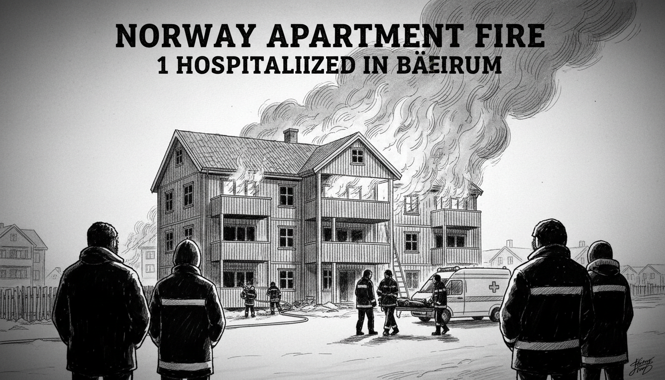 Norway Apartment Fire: 1 Hospitalized in Bærum