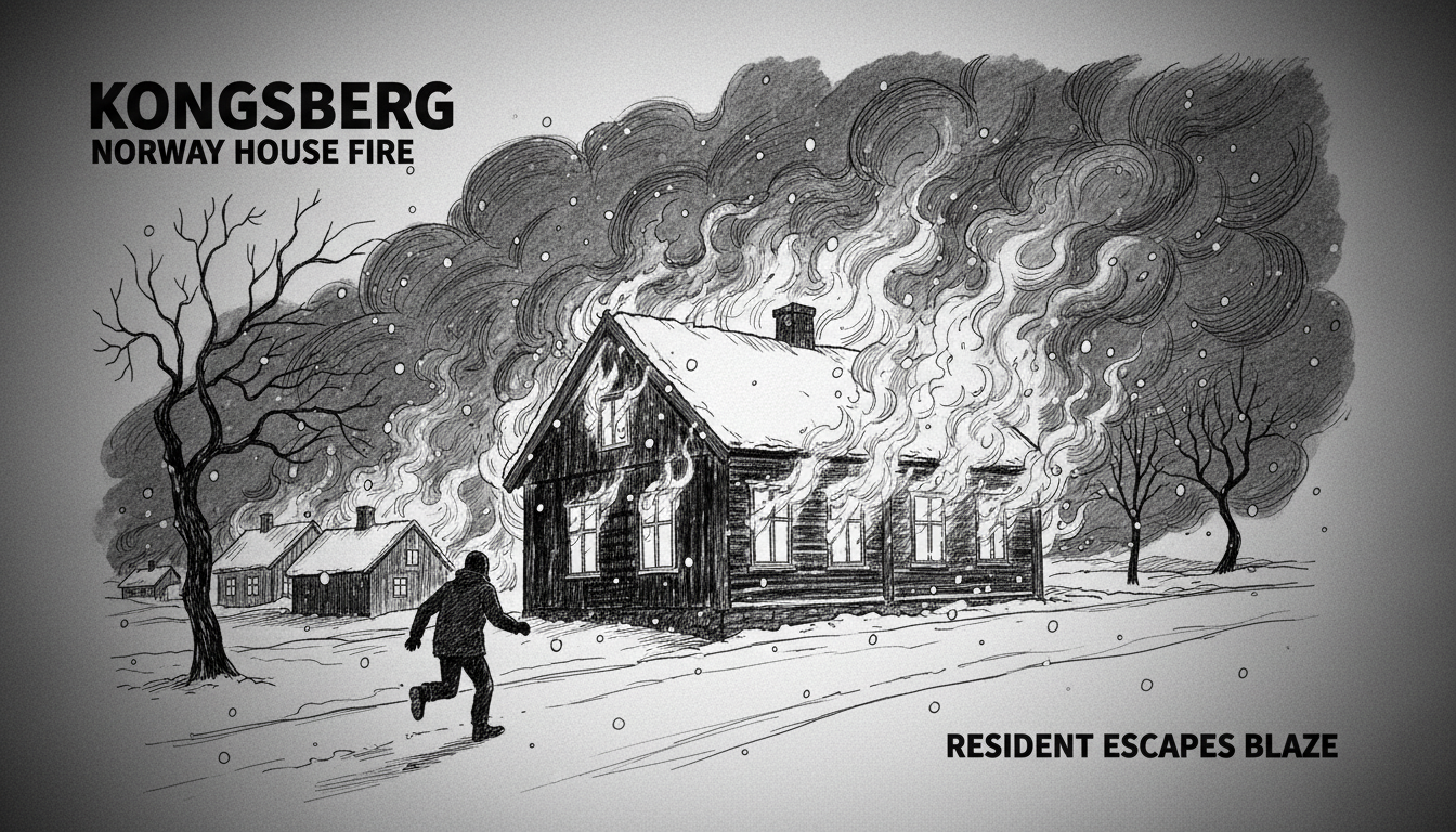 Norway House Fire: Kongsberg Resident Escapes Blaze