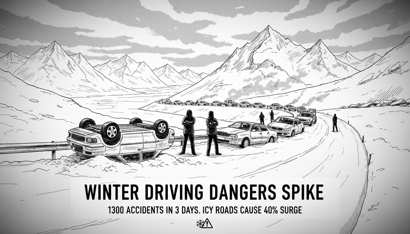 Winter Driving Dangers Spike as 1300 Accidents Reported in Three Days