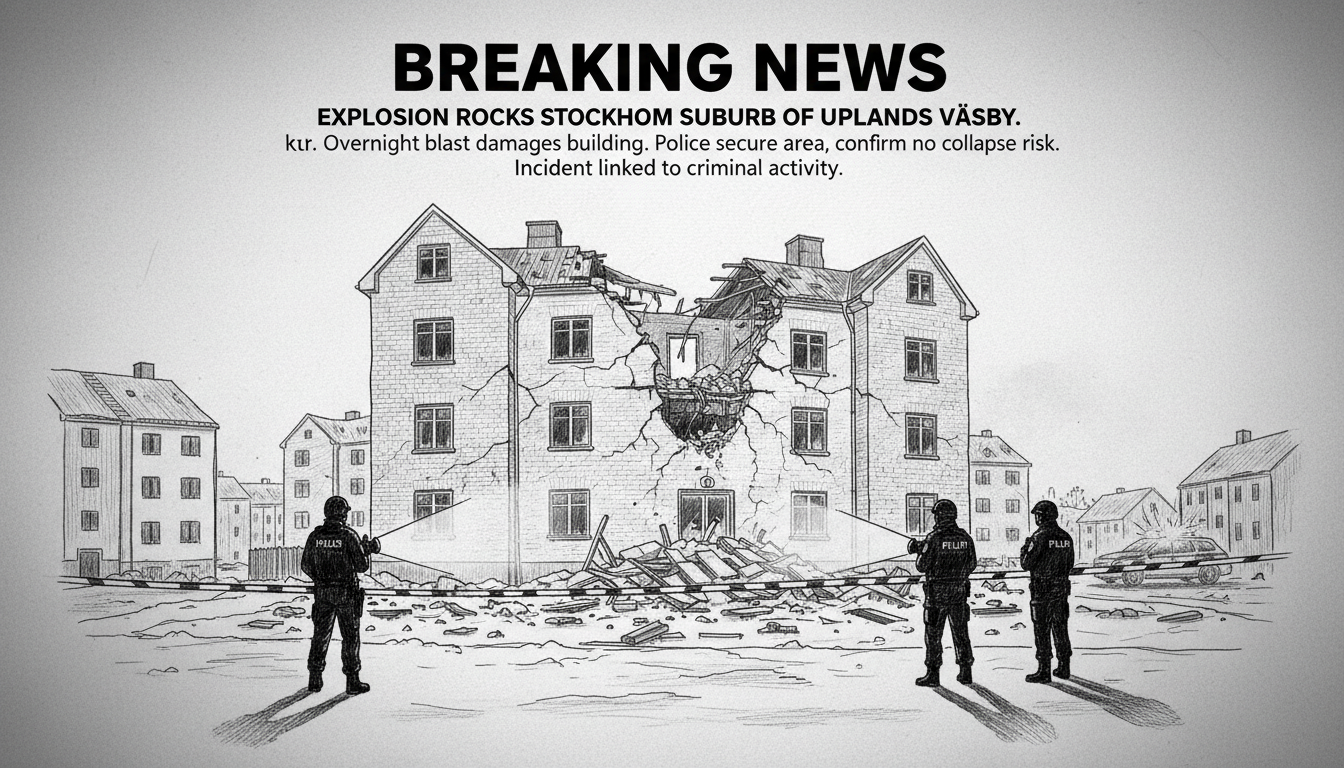 Explosion Rocks Stockholm Suburb of Upplands Väsby