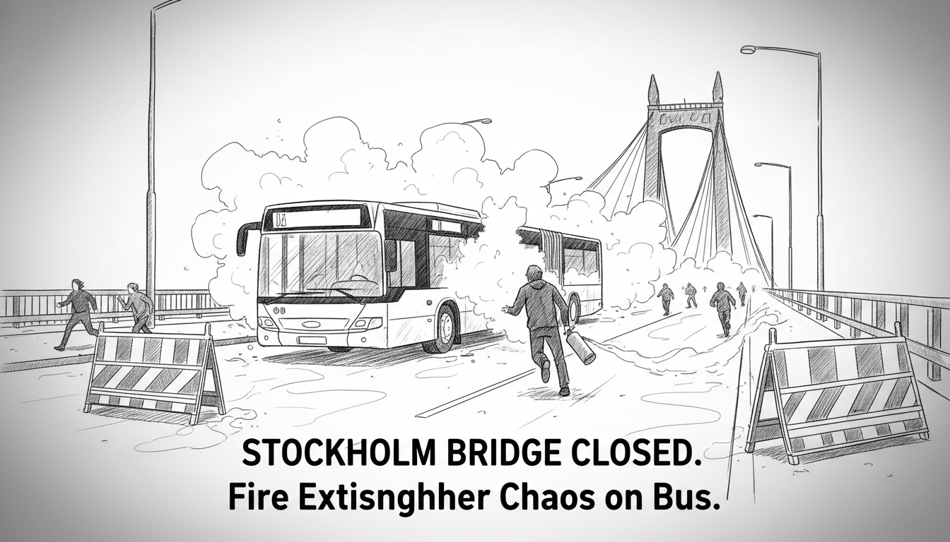 Stockholm Bridge Closed After Fire Extinguisher Chaos on Bus