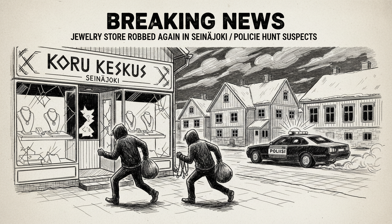 Jewelry Store Robbed Again in Seinäjoki as Police Hunt Suspects