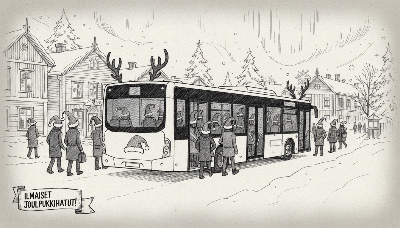 Finnish Public Transport Offers Free Christmas Elf Hat Rides in Central Finland