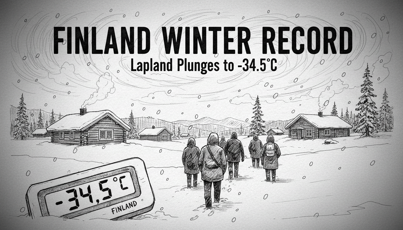 Finland Winter Record: -34.5°C in Lapland