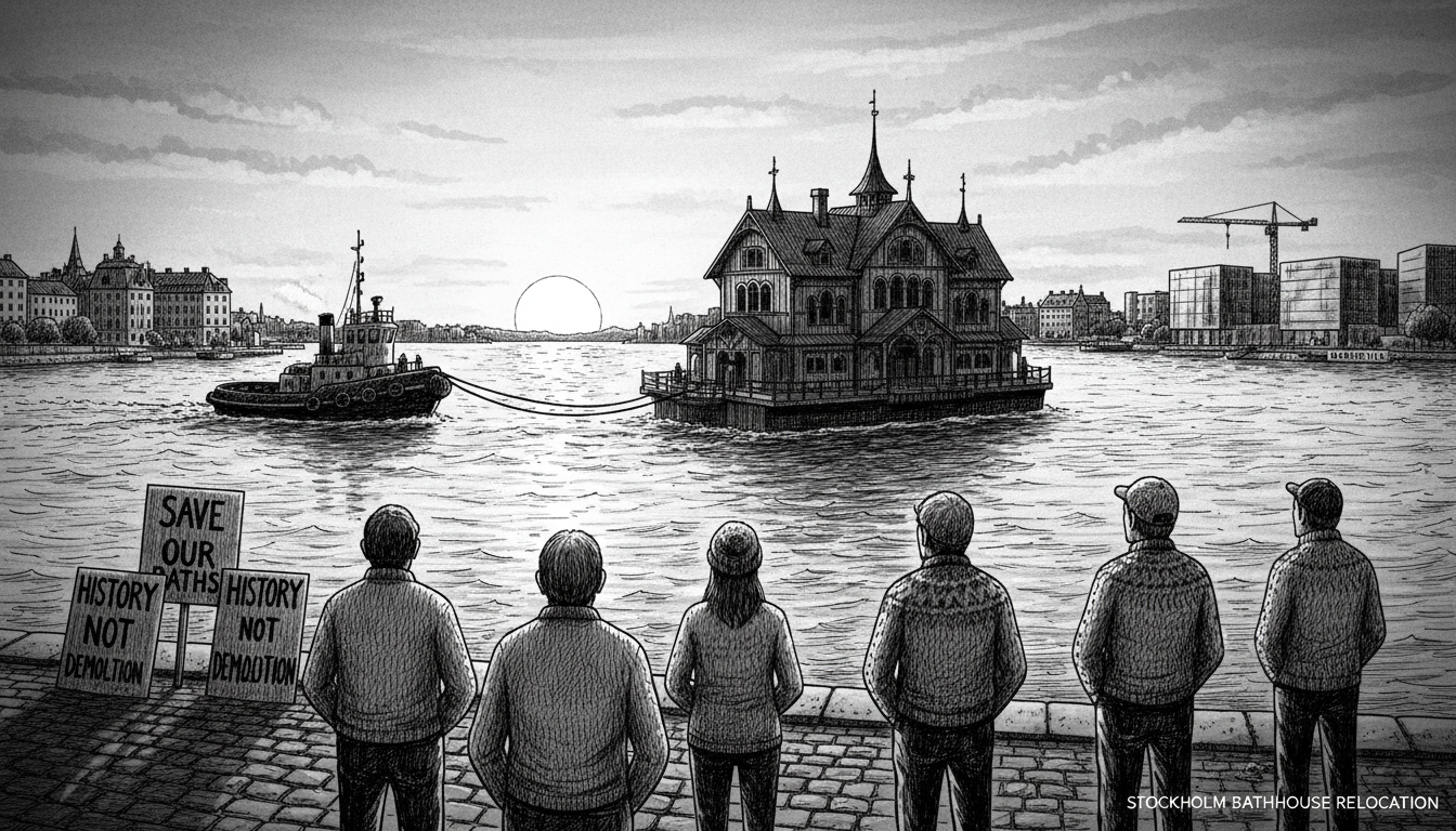 Historic Stockholm Floating Bathhouse Relocated After Years of Dispute