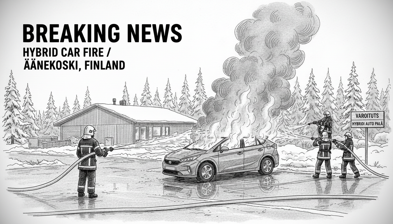 Hybrid Car Catches Fire in Finnish Parking Lot